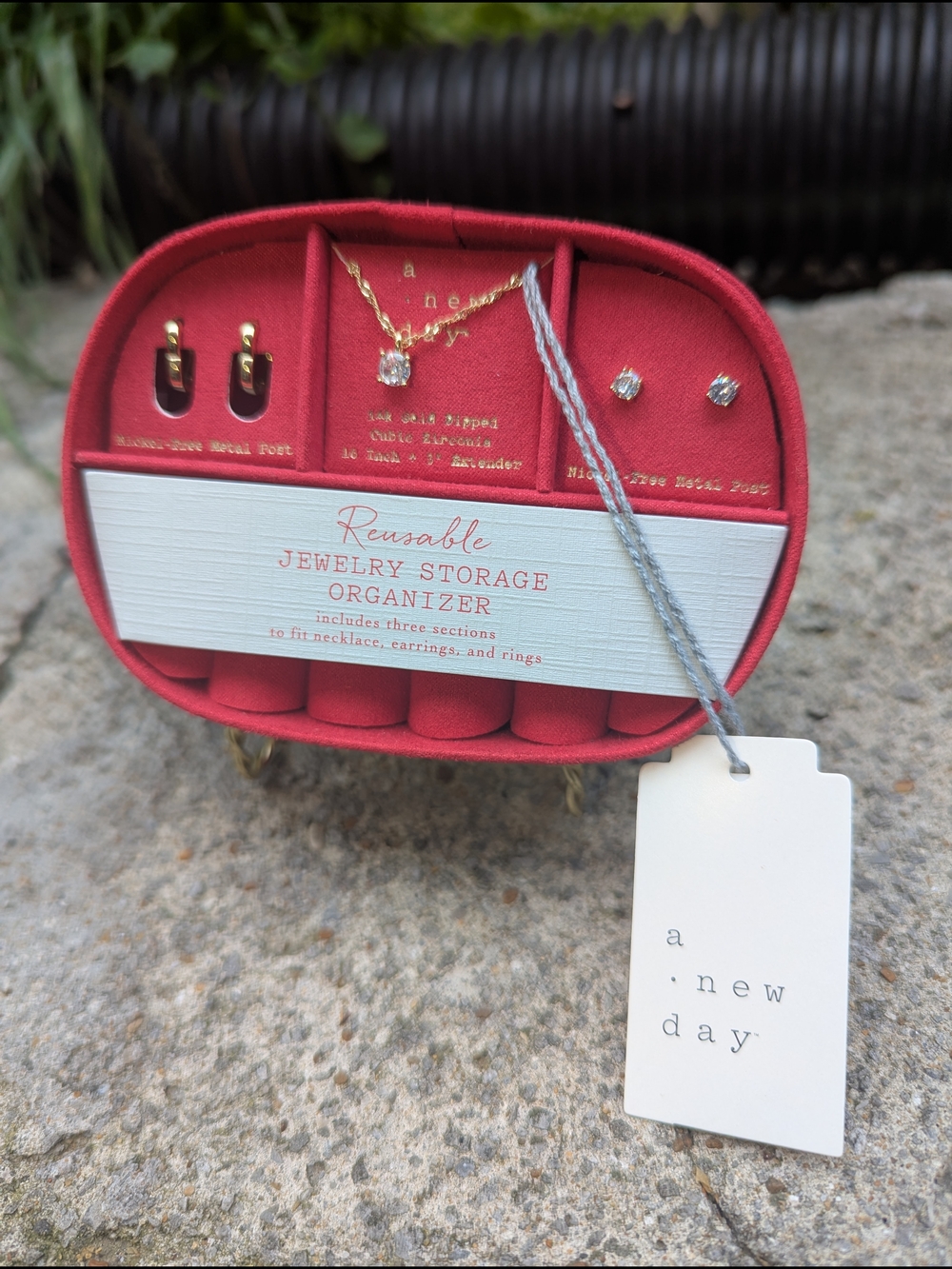 a new day Red Jewelry Storage Organizer Case